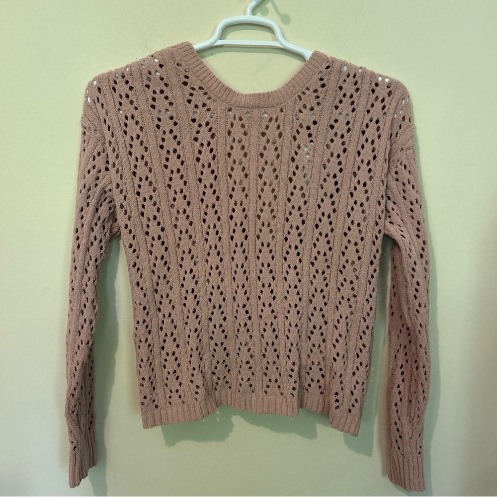 NEW Poof Apparel Loose Knit Sweater Women’s Large Open Back Feminine Backless